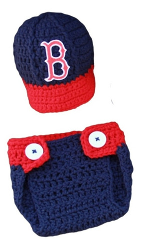 Set Tejido Disfraz Artesanal  Béisbol Baseball Bebé Boston