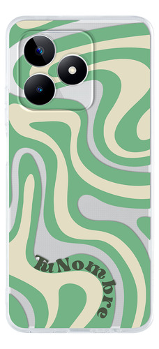 Funda Para Realme Para Mujer Curvas Verde Con Tu Nombre