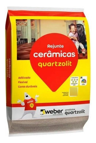 Rejunte Quartzolit Cerâmica 1kg Marrom Tabaco