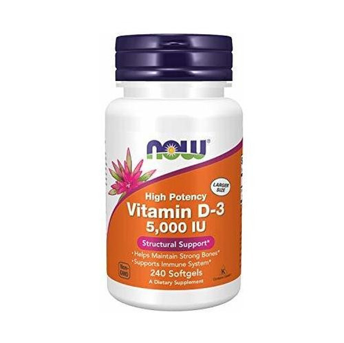 Now Suplementos, Vitamina D-3 5,000 Iu, Alta Potencia