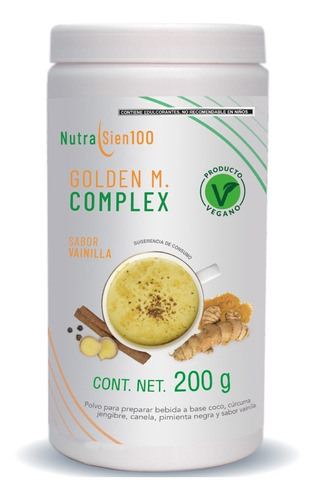 Golden Milk Leche Dorada Vegana Cúrcuma 200gr Nutrasien