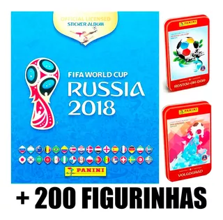 Album Copa Do Mundo Russia 2018 Com 200 Figurinhas + 2 Latas