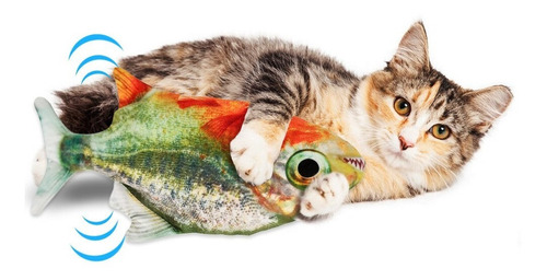 Juguete Pescado Eléctrico Para Gatos + Usb Recargable Piraña