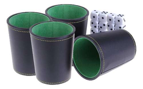 Juego De 4 Cubos De Cuero Seve Cup Dice Shaker Ktv