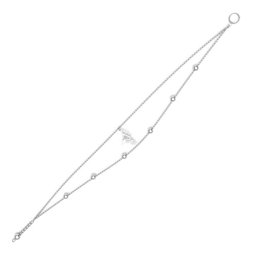 Pulsera Tobillera De Plata 925 Mujer Bolitas Colibrí Agálea
