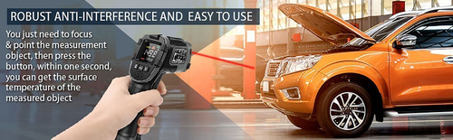 Termómetro Digital De Laser Infrarrojo Rango De -50 A 600°c