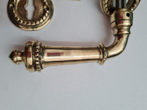 Imagen 6 de 10 de Picaporte Manija Puerta Estilo Antiguo De Bronce Brillante