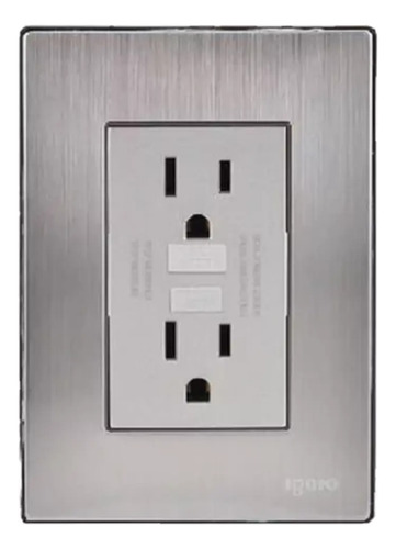 40 Pzs. Contacto Dúplex Falla Tierra Inox Plata