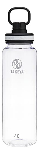 Botella De Agua Deportiva Takeya Tritan, 40 Onzas, Transpare