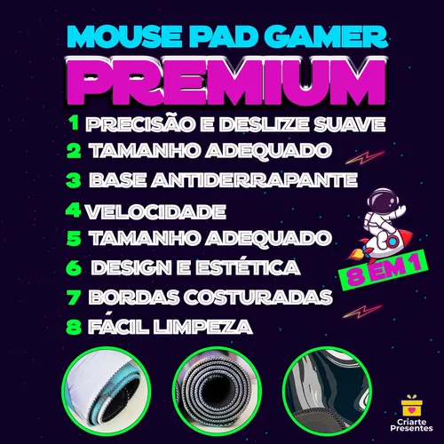 Mouse Pad Gamer SpeedDrago Azul KaBuM
