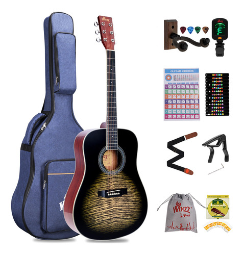 Winzz Kit De Guitarra Acústica De 41 Pulgadas Para Princip.