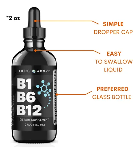 Gotas De Vitamina Líquida Think Above B1 B6 B12 Nerve Energy