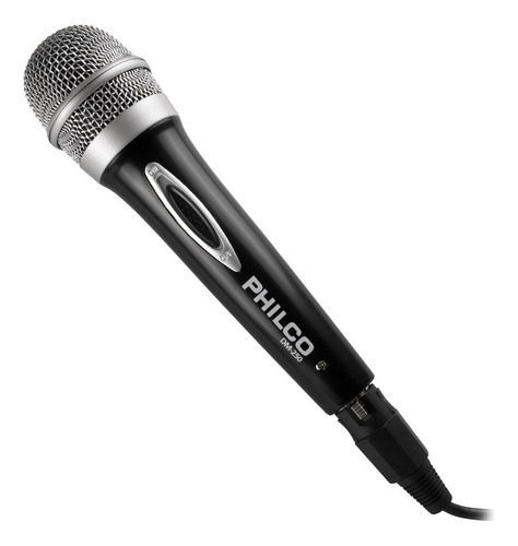 Micrófono Unidireccional Dm250 Metalizado, Philco Color Negro