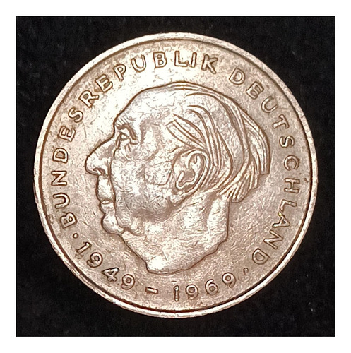 Alemania 2 Marcos 1971 Muy Bueno Km A127 Theodor Heuss