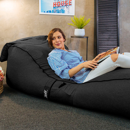 Puff Sillón Tumbona De Mezclilla C/ Relleno Perla De Unicel