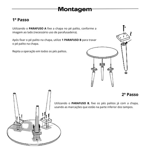 Kit Com 2 Mesinhas Redonda De Canto Pé Palito Apoio Lateral