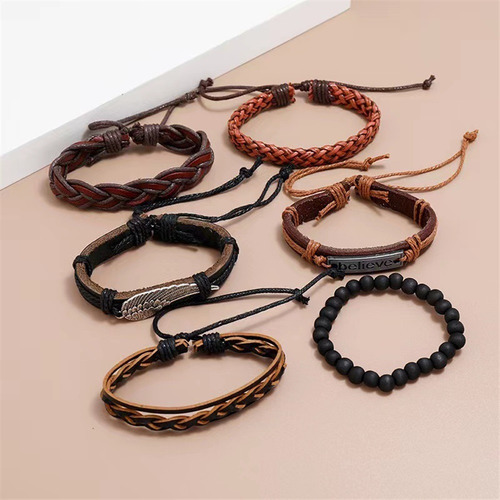 Pulsera Personalizada Juego De Seis Pulseras Multicapa