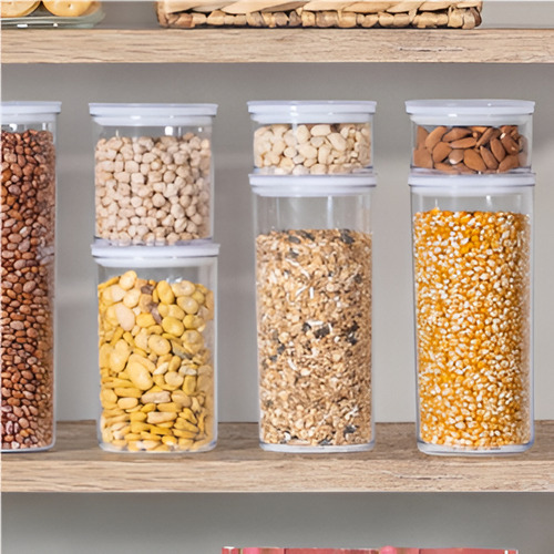 Contenedor De Alimentos 280 Ml Almacenamiento Alacena 4 Color Transparente