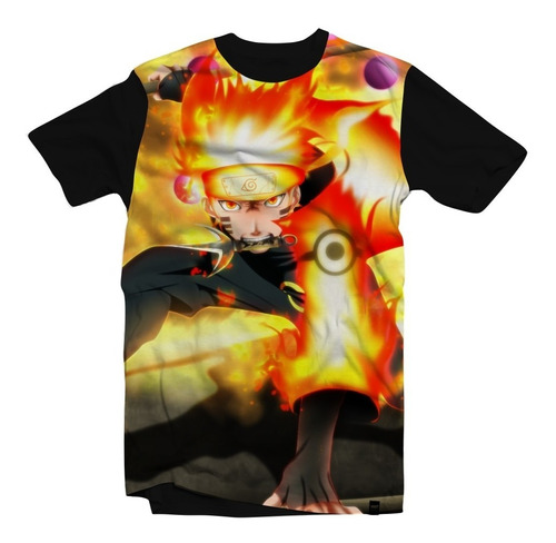 Camiseta/camisa Anime Naruto Uzumaki - Modo Raposa Mod2