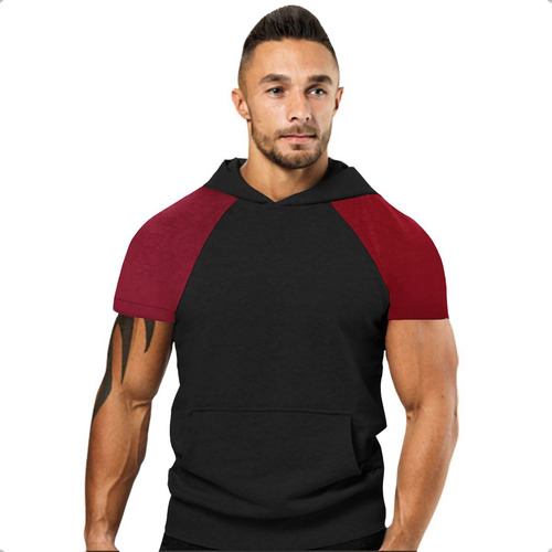 Comoda Playera Camiseta Manga Corta Deportiva Con Gorro 2247