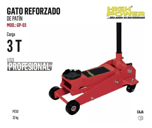 Gato Patín 3 Toneladas Para Taller Gp03 High Power