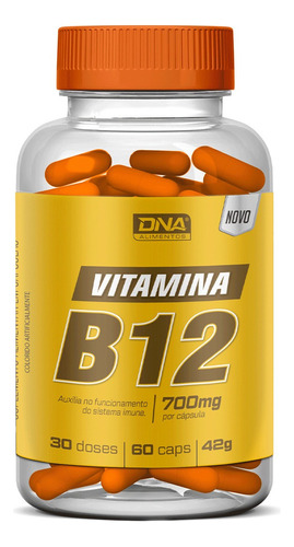 Vitamina B12 60 Cápsulas - Dna Sabor Sem sabor