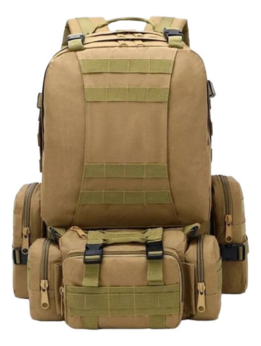 Mochila Táctica Militar 60 L Desmontable + Banano + Pouch 