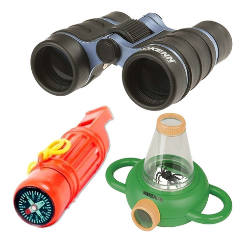 Combo Kit Explorador Niños Juguete Binocular Brujula Lupa+++