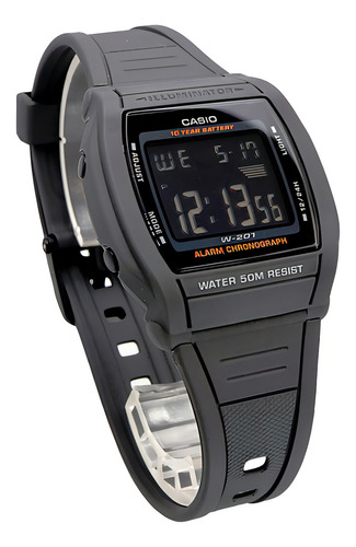 Reloj digital de caucho gris Casio W-201-1bvdf para hombre
