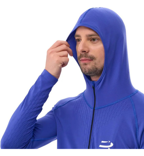 Sudadera Running Compressport 3d Thermo Seamless Azul Aswu30