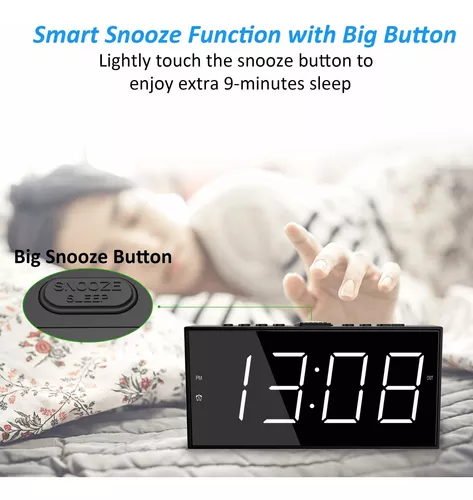 Reloj despertador extra fuerte para personas que duermen pesados, reloj  despertador digital vibrador, agitador de cama para personas sordas con
