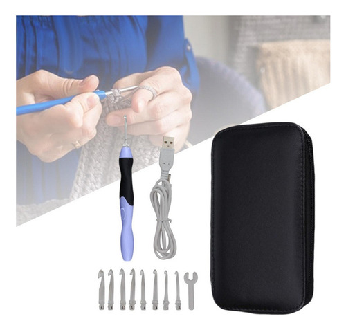 Ganchos De Ganchillo Con Luz Led 9 En 1 Usb Recargable Diy