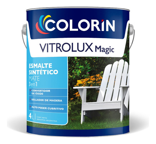 Esmalte Sintetico Mate Vitrolux Colorin Blanco 4 Lt