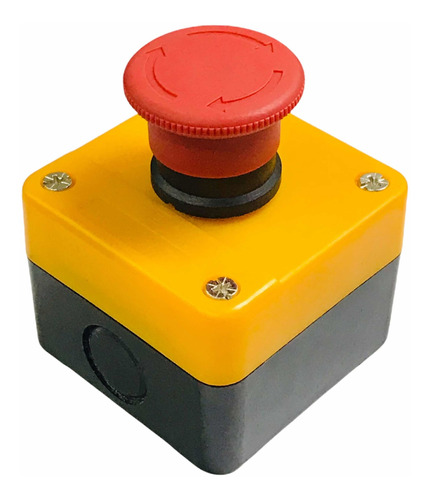 Botón Pulsador Interruptor Paro De Emergencia Con Caja Ac
