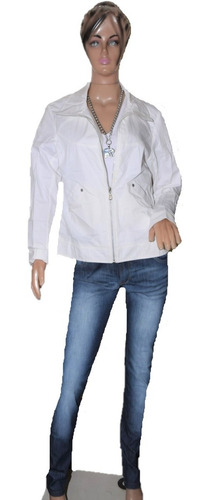 Scombro Campera Liviana Color Blanca Clasica Mod Paris