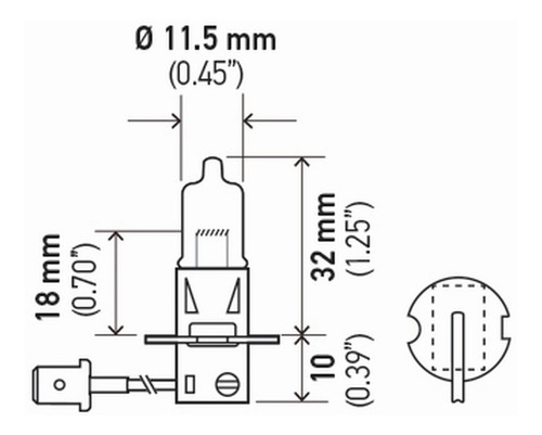 Imagen 3 de 4 de Ampolleta Hella H3 12v 100w Pk22s Cool Blue Ekipa - T