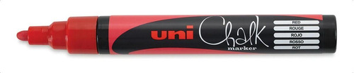 Marcador Tiza Líquida Uni Chalk Pwe 5m Trazo 1,8 A 2,5mm X U Color Rojo