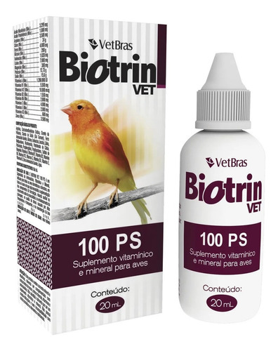 Biotrin 100 P.s 20ml Suplemento Mineral,vitamínico P/ Aves