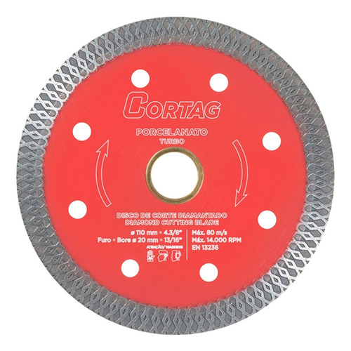 Disco Corte Diamantado Best Quality 110mm Turbo - Cortag