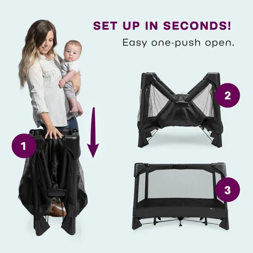 4moms Breeze Plus - Corral Portátil Con Moisés Extraíble.