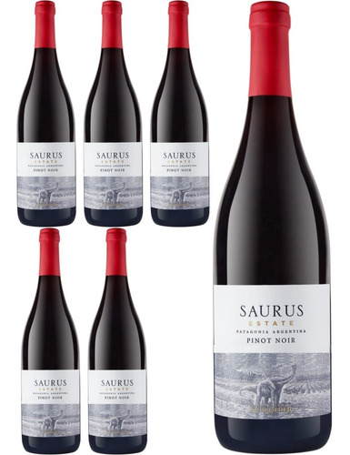 Vino Saurus Estate Pinot Noir 750ml X 6bote. Quirino Bebidas
