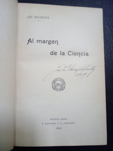 José Ingenieros- Al Margen De La Ciencia- Fx