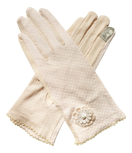 Guantes De Mujer Con Lunares Y Protección Solar De Verano