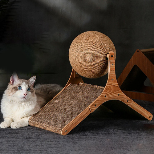 Gato De Sisal Natural Que Rasca La Bola Giratoria Para El