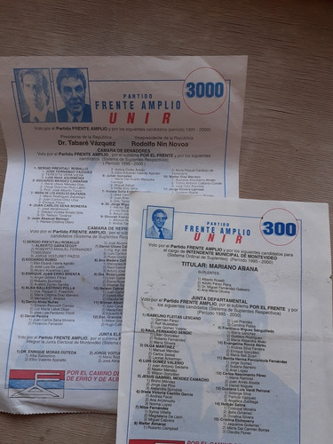 Elecciones Nacionales 1994 Lista 3000 Unir - Frente Amplio