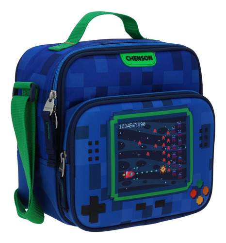 Lonchera Azul Escolar Con Diseño Gamer Chenson Original Gala Azul