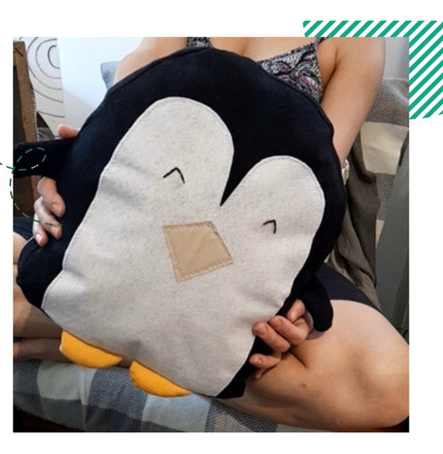 Imagen 5 de 6 de Almohadón Nórdico Pingüino Animalito Infantil Hecho A Mano
