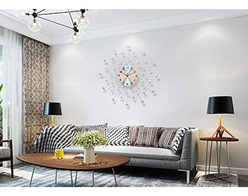 Adahx Reloj De Pared 3d De Cristal De Metal Moderno Diseño D