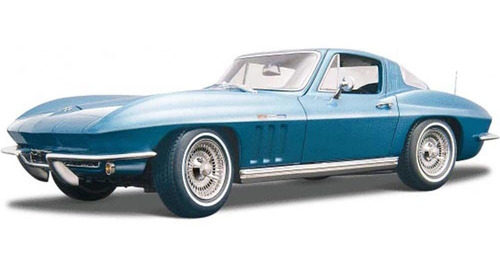 Coche De Juguete Chevy Corvette 1965, Azul - Escala 1/18