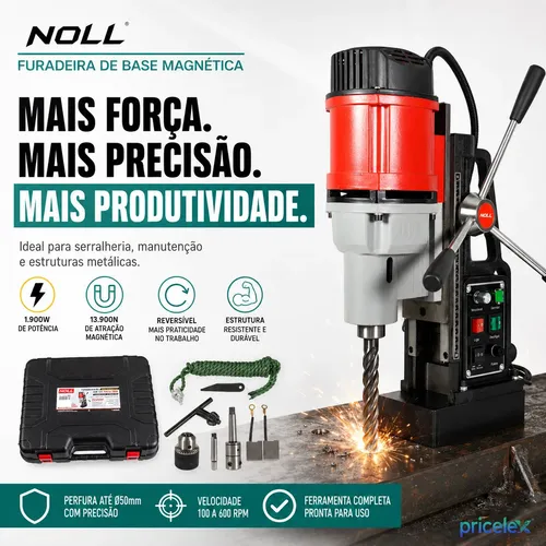 Furadeira Base Magnética 1900w Reversível 50mm 220v Noll